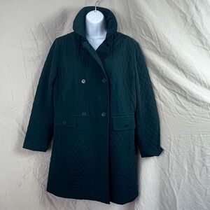 Talbots women’s mid length double breasted quilted jacket